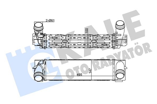 KALE-RADYATOR 344830 — TURBO RADYATÖRÜ 495×147X100 BRAZING BMW X3 F25 11- X4 F26 14- 30D 35D AT AC/NAC