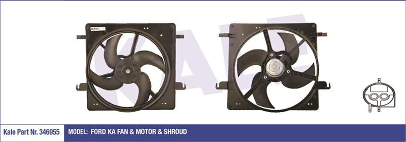 KALE-RADYATOR 346955 — FAN MOTORU RADYATÖR DAVLUNBAZLI 80W 12V FORD KA 1.3I 96 03 NAC