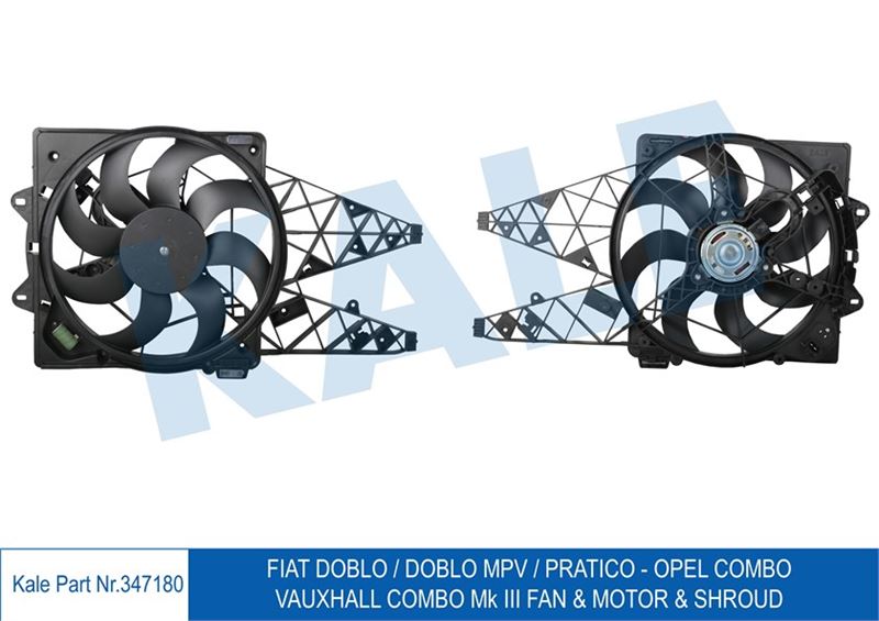 KALE-RADYATOR 347180 — FAN RADYATÖR DOBLO 10= / 1.6 JTD-2.0 JTD DAVLUMBAZLI