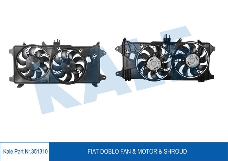 KALE-RADYATOR 351310 — FAN RADYATÖR DOBLO 01-10 / 1.3 JTD-1.9 JTD DAVLUMBAZLI