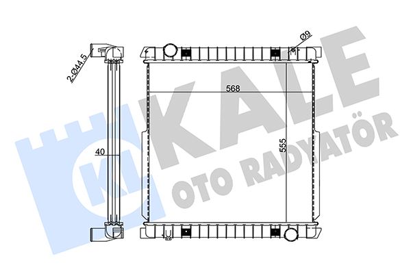 KALE-RADYATOR 351390 — MOTOR SU RADYATÖRÜ IVECO EUROCARGO I-III (E17, E18, E21, E22, E24, E28) 00<15 (MT) (ÇERÇEVESİZ)