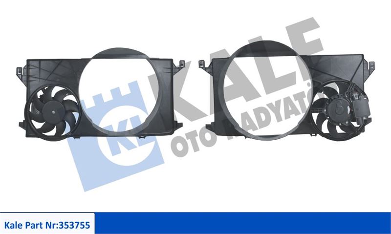 KALE-RADYATOR 353755 — FAN RADYATÖRÜ FORD TRANSIT V347 2.2 2.4TDCI 06-13 (AC) (12V) DAVLUMBAZLI FAN MOTORU