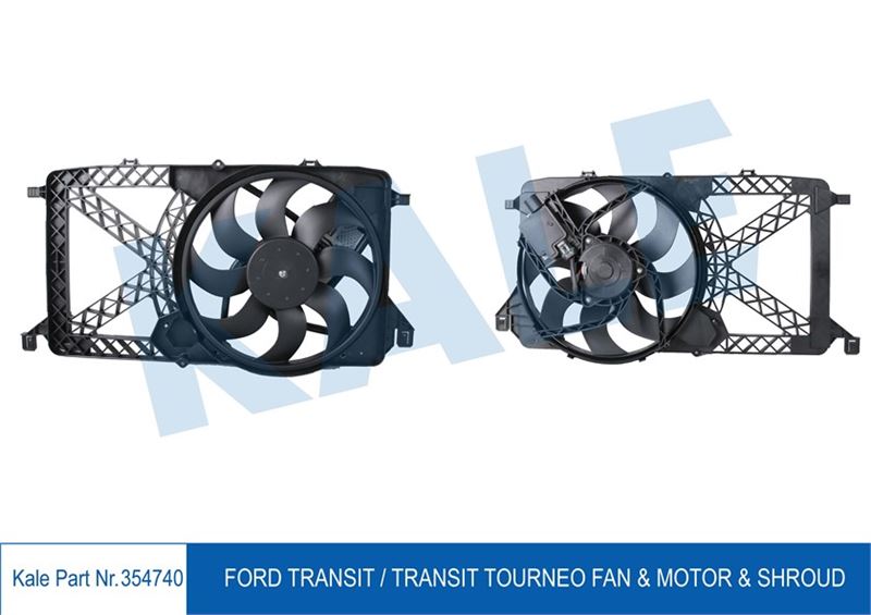 KALE-RADYATOR 354740 — FAN RADYATÖRÜ FORD TRANSIT V348 2.2TDCI 06-14 DAVLUMBAZLI FAN MOTORU
