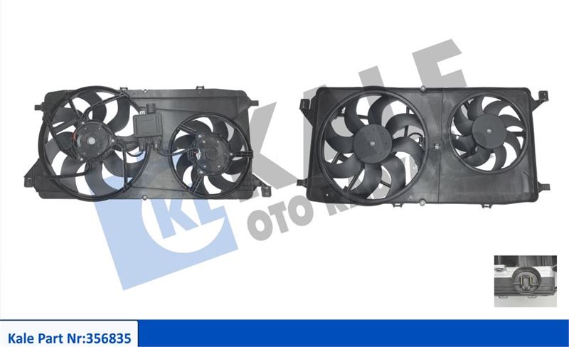 KALE-RADYATOR 356835 — FAN RADYATÖRÜ FORD TRANSIT TRANSIT TOURNEO 2.2TDCI 2.3 16V 06-14 (2000 330W 12V) DAVLUMBAZLI FAN