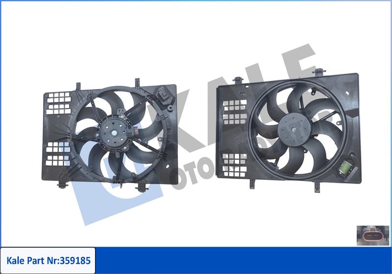 KALE-RADYATOR 359185 — FAN RADYATÖR FORD TRANSIT COURIER B460 KONTROL ÜNİTELİ (12V) (250W 2900rpm) FAN MOTORU DAVLUMBAZLI K