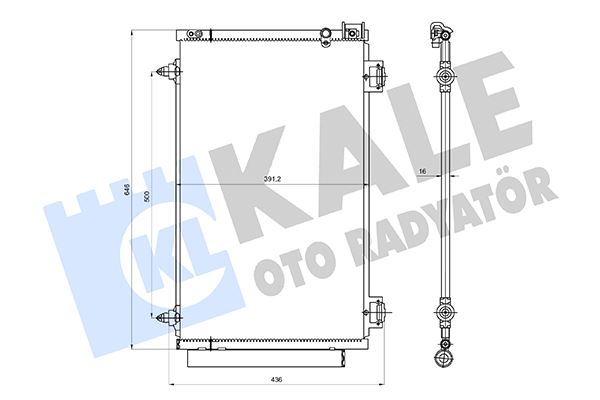 KALE-RADYATOR 361375 — KLİMA RADYATÖRÜ TOYOTA AVENSIS 1.6/1.8/2.0/2.4 VVT-İ 03<08 KURUTUCU İLE [BRAZING AL/AL] [606X391,2X16]
