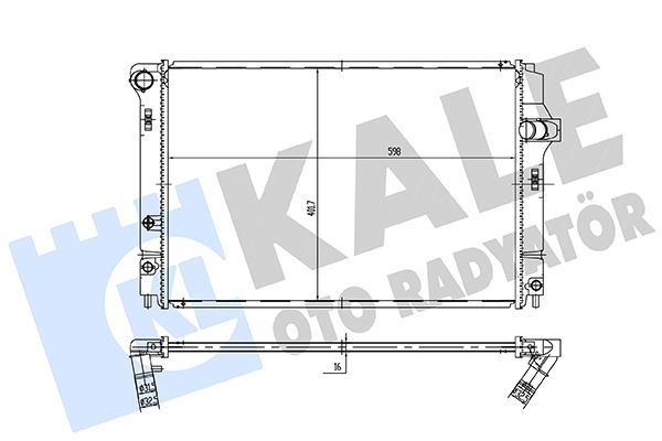 KALE-RADYATOR 362460 — RADYATÖR SU TOYOTA YARIS (_P13_) 1.5 HYBRID 12= (AT/MT) [BRAZING] [598X401.7X16] SU RADYATÖRÜ