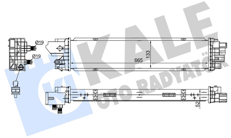 KALE-RADYATOR 363990 — RADYATOR RENAULT TRAFIC III 2.0DCI M9R 19- EURO6 (MT) (BRAZING) (665X133X52) ARA SOGUTUCU RADYATOR