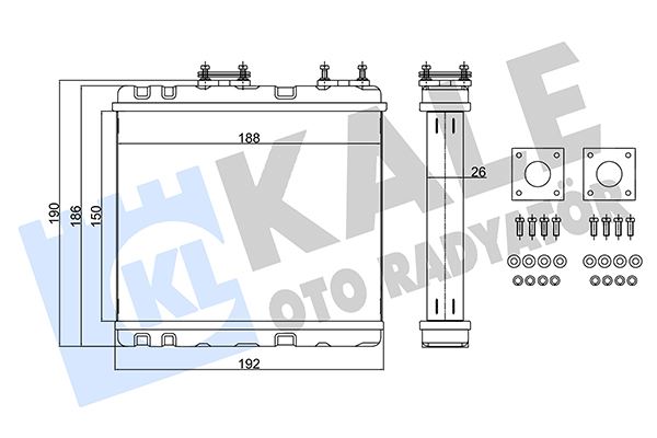 KALE-RADYATOR 370580 — KALORİFER RADYATÖRÜ [MEKANİK VERSİYONU KL346655] NISSAN ALMERA 1.4 1.6 95<00 ; PRIMERA ; SUNNY 1.6