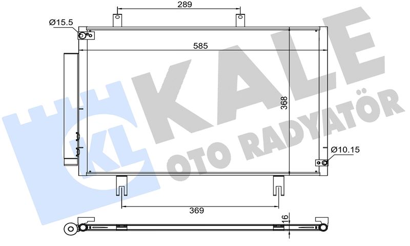 KALE-RADYATOR 382605 — KLİMA RADYATÖRÜ HONDA JAZZ IV 1.3 15= KURUTUCU İLE [BRAZING AL/AL] [585X368X16] KLİMA