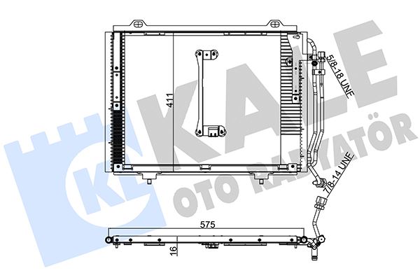 KALE-RADYATOR 393000 — KLİMA RADYATÖRÜ MERCEDES BENZ (C-CLASS) W202/S202 C200, C230, C250TD 95> ; CLK (C208/A208) 200, 230