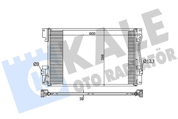 KALE-RADYATOR 394100 — KLİMA RADYATÖRÜ VOLVO 850 91<96 ; C70 I 97<05 ; S70 96<00 ; V70 I 95<00 2.0 2.3 2.4 2.5