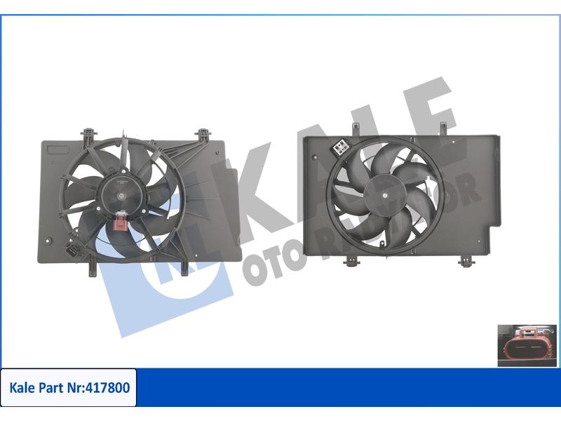 KALE-RADYATOR 417800 — FAN RADYATÖR FIESTA VI 08-12 / B-MAX 12= / COURIER 1.25-1.4-1.4 TDCI-1.5 TDCI-1.6 TDCI-1.6