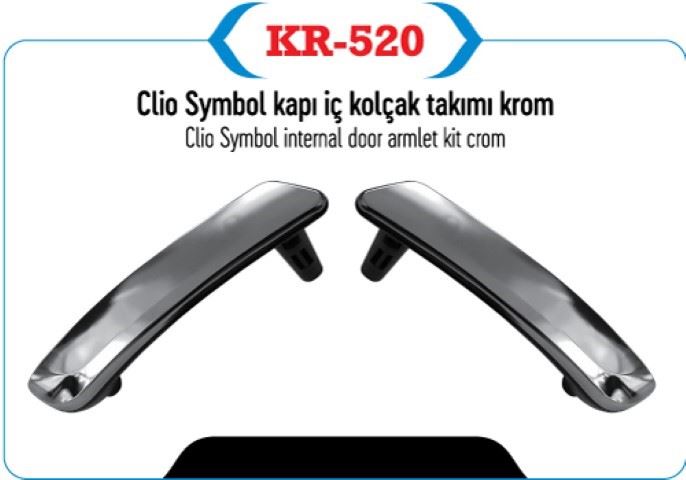 KAYA KR520 — KAPI IC KOLCAK TAKIMI KROM SYMBOL