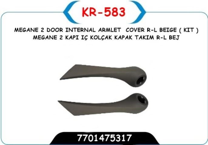 KAYA KR583 — KAPI IC KOLCAK KAPAK TAKIM BEJ SOL- SAG RENAULT MEGANE II