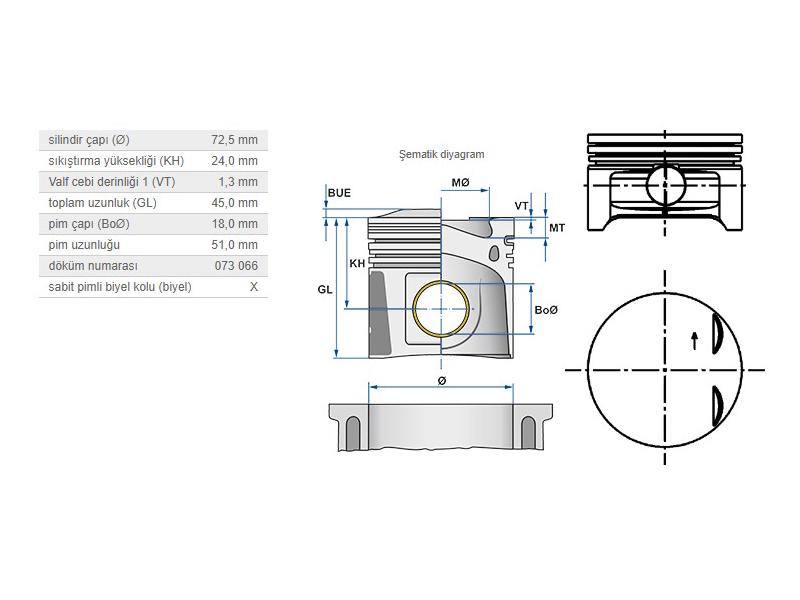 KOLBEN 40383600 — MOTOR PİSTON SEGMAN STD CORSA B-C-ASTRA G 1.2 16V X1.2XE - Z1.2XE Euro4 72.50 4 CYL