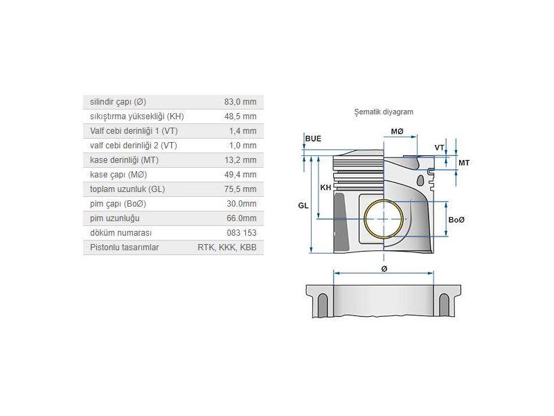 KOLBEN 40776600 — PİSTON SEGMAN STD 83.00mm MERCEDES OM651 W204 C218 W212 W166 W221 W639 B906 B907 B910