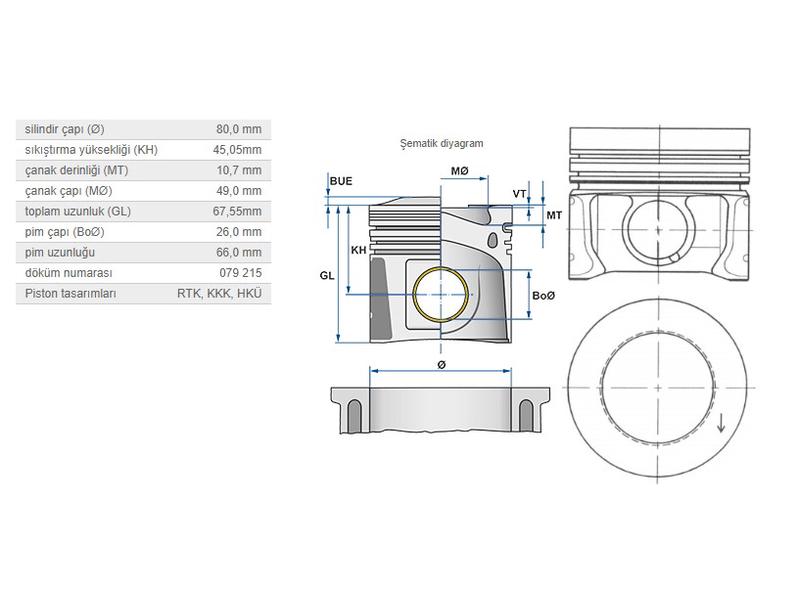 KOLBEN 41095620 — MOTOR PİSTON SEGMAN 0.50 1.6 TDI-1.2 TDI 2010---> 79.51 CAYA-CAYB-CAYC-CAYD SİL