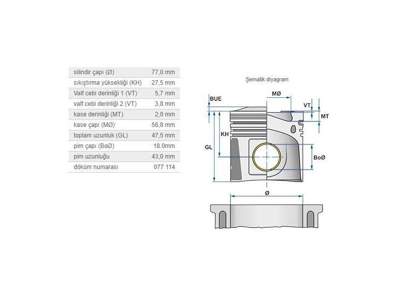 KOLBEN 41705600 — PİSTON SEGMAN STD P207-P208-P308-P508-P2008-P3008-PARTNER-BERLINGO-C3-C4-C5-DS3-DS4 1.6 VTI EP6C 16V MINI