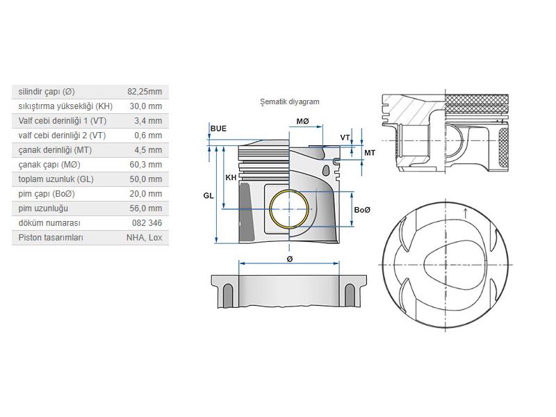 KOLBEN 41727620 — PİSTON SEGMAN 0.25 82.25mm MERCEDES M271 EVO W204 S204 C204 W212 C207 A207
