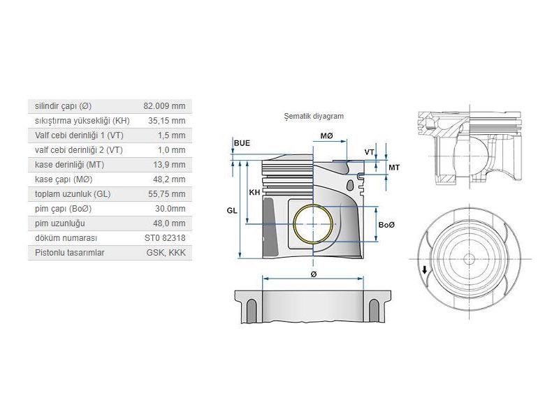 KOLBEN 41829600 — PİSTON SEGMAN STD 82.01mm MERCEDES OM654 W177 W247 W205 C118 C257 W213 W223 W447 B907 B910