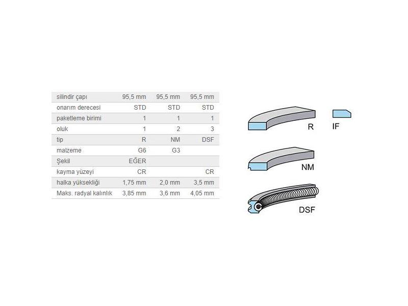 KOLBEN 800018910000 — SEGMAN STD 95.50mm MERCEDES M102 W201 W124 W460 C124