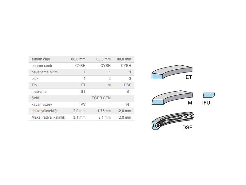 KOLBEN 800116010000 — SEKMAN BİR PİSTONLUK 626.951 MOTOR 80,00 MM