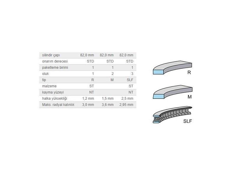KOLBEN 800120910000 — SEGMAN STD 82.00mm MERCEDES M271 Kompressor W203 W204 C209 W211 W212 R171