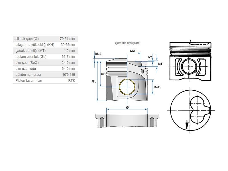 KOLBEN 91386600 — MOTOR PİSTON SEGMAN STD CADDY-IBIZA-TRANSPORTER T4 2.4 24 PİM 79.51 AAB-AAS-AEF-AAJ-ADG-BGG CYL