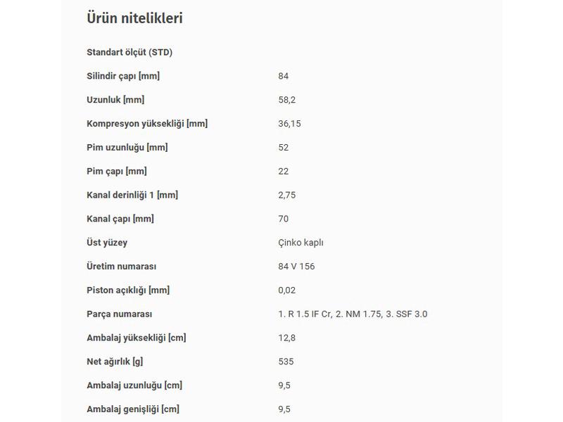 MAHLE 0810400 — PISTON 84.00 mm (STD) BMW E30 E36 316I 1.6I 88-94 M40B16