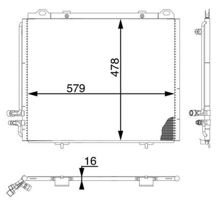MAHLE AC196000S — KLİMA RADYATÖRÜ (580X478X16) MERCEDES W210 S210 E 200 E 230 E 240 E 280 M 111942 (ENo:8FC351036761)