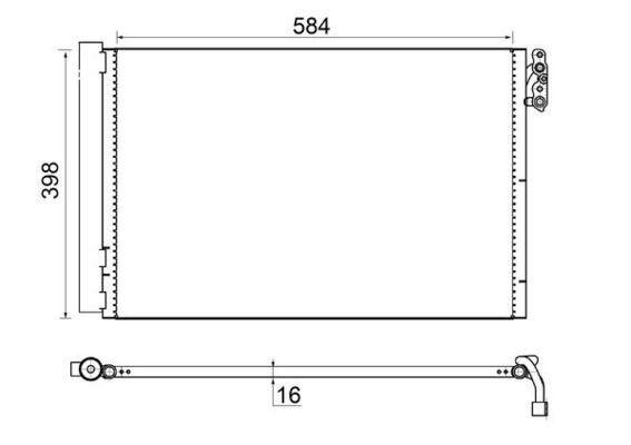 MAHLE AC413001S — KLİMA RADYATÖRÜ E81-E82-E87-E88-E90-E91-E92-E93-X1 E84-Z4 E89 N43-N45-N46-N51-N52-N53-M3 05-15