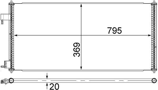 MAHLE AC689000S — KLİMA RADYATÖRÜ (440X885) FORD TRANSIT CONNECT (ENo:8FC351318354)