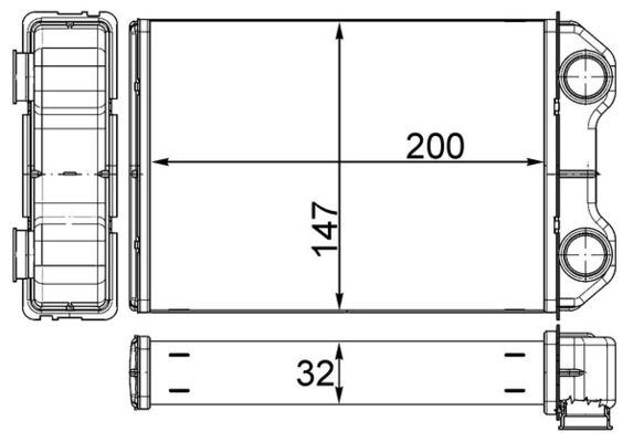 MAHLE AH251000S — KALORİFER RADYATÖRÜ (407X282) MINI R50-R53 01- (ENo:8FH351511614)
