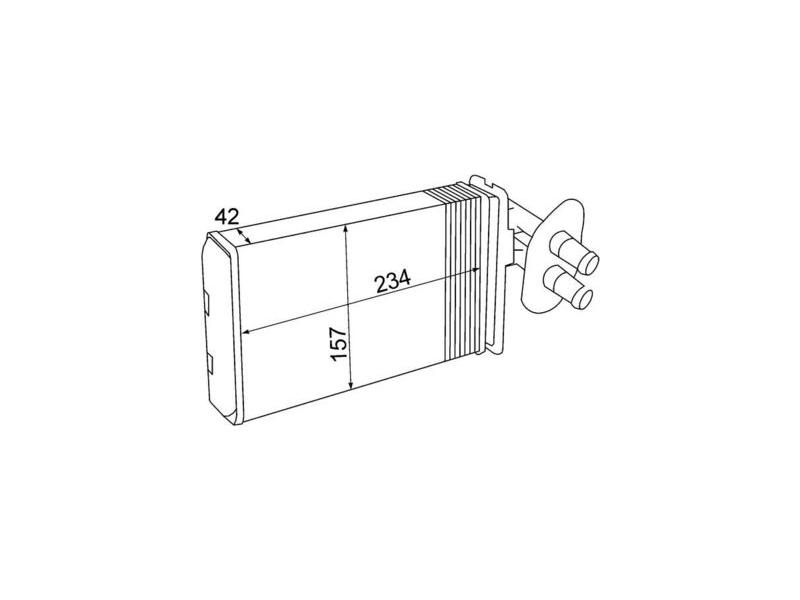 MAHLE AH69000S — KALORİFER RADYATÖRÜ VW TRANSPORTER T4 1.9D-TD-2.0D-2.4D-2.5D-TD ÖN 234x157x42 A C