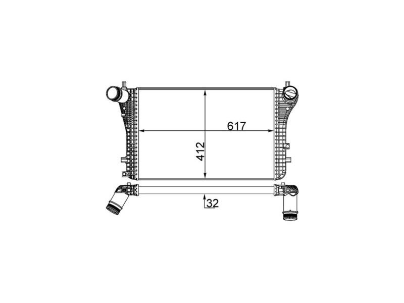MAHLE CI207000S — TURBO RADYATORU INTERCOOLER GOLF6-JETTA-CADDY-A3 CAYB-CAYC-CAYE-CBAB-CFFB 1,6 TDI-2,0 TDI 10-