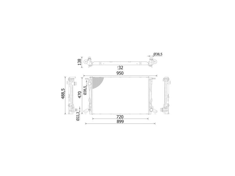 MAHLE CR2423000S — RADYATÖR SU GOLF7 / A3 / LEON / OCTAVİA 13= CHZK-DKLB-CYVA-CJZB-CHPA-CPTA 1.0 TSİ-1.2 TSİ-1.4 TSİ