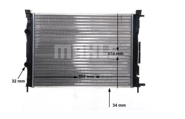MAHLE CR41000S — MOTOR SU RADYATÖRÜ RENAULT MEGANE II 02> SCENIC 03>1.5-1.9DCİ/1.4-1.6-2.0 16V AC KLİMASIZ MEK 590x445x27
