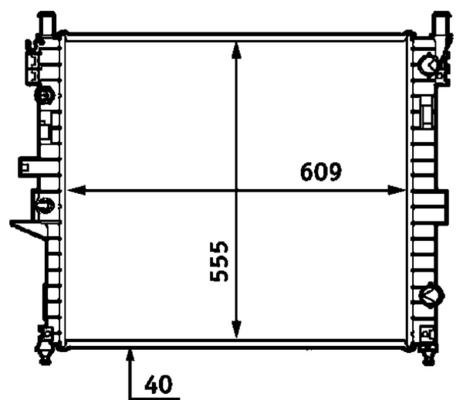 MAHLE CR554000S — SU RADYATÖRÜ (609X555X40) (OTOMATİK)(MANUEL) MERCEDES W163 ML 270 CDI OM 612963 (ENo:8MK376718601)