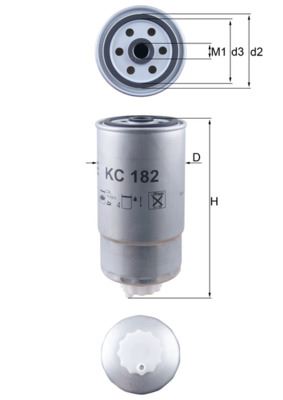 MAHLE KC182 — MAZOT FİLTRESİ (FIAT DUCATO 2.0 2.8 JTD DOBLO 1.9 JTD KIA SORENTO 2.5 CRDI CITROEN JUMPER 2.0 2.8 HDI ALFA