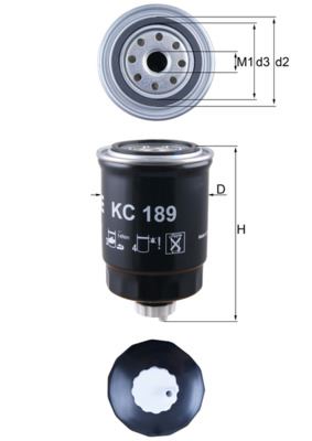 MAHLE KC189 — YAKIT FİLTRESİ NISSAN ATLEON, ALMERA (N16), ALMERA TINO, CABSTAR E, CABSTAR III, NAVARA, PATHFINDER, PRIMERA