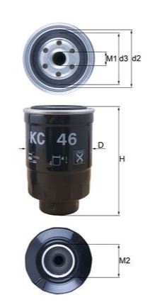 MAHLE KC46 — MAZOT FİLTRESİ STAREX H100 GALLOPER L200 L300 BONGO 93> ECONOVAN 86> CANTER FE511 05-08 FE711 87-05