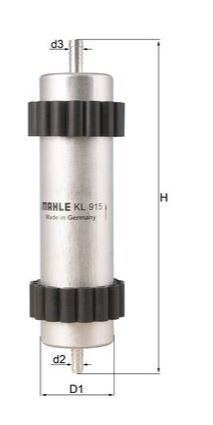 MAHLE KL915 — YAKIT FİLTRESİ A4-A5-Q5 CAGA-CAHA-CASB-CLAB-CMFA 2,0 TDI-2,7 TDI-3,0 TDI 08-