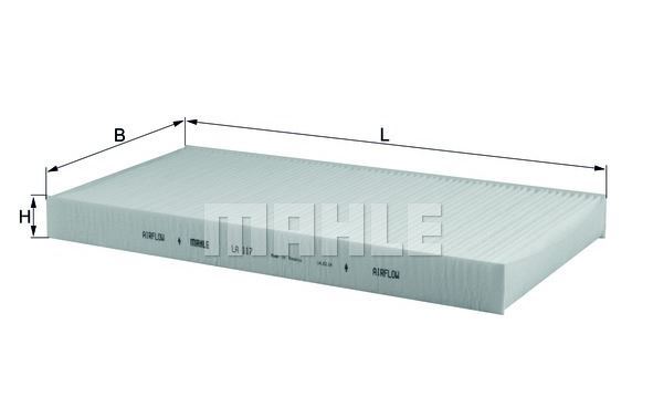 MAHLE LA117 — POLEN (KABİN) FİLTRESİ OPEL VECTRA C 16 16V 04- CO