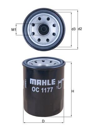 MAHLE OC1177 — YAĞ FİLTRESİ SUBARU FORESTER (SJ) 2.0 13- , XV (GP, GT) 1.6 12-