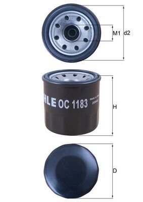 MAHLE OC1183 — YAĞ FİLTRESİ MAZDA 3 (BM), 6 (GJ), CX-5