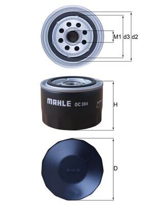 MAHLE OC384 — YAĞ FİLTRESİ RENAULT 12 / LADA BM 78-