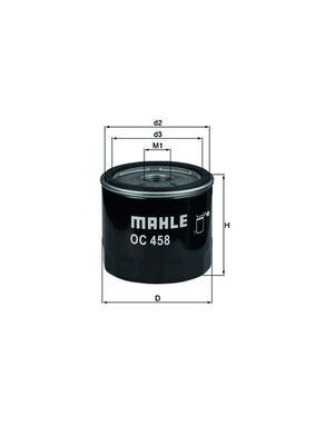 MAHLE OC458 — YAĞ FİLTRESİ (FIAT 500 1.0 MILD HYBRID BRAVO DOBLO STILO 1.9 JTD ALFA ROMEO 147 156 1.9 JTD)