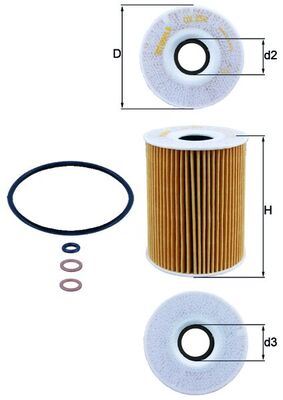 MAHLE OX254D2 — YAĞ FİLTRESİ BMW 5 SERIE (E60,E61), 6 SERIE (E63,E64) 05-