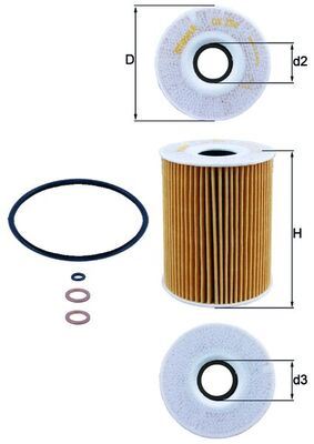 MAHLE OX254D3 — YAĞ FİLTRESİ E90-E92-E93 M3 07-11